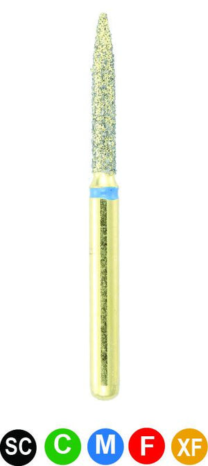GB9SS G862/012 Dentalree GOLD PLATED premium multi-use Diamond Burs