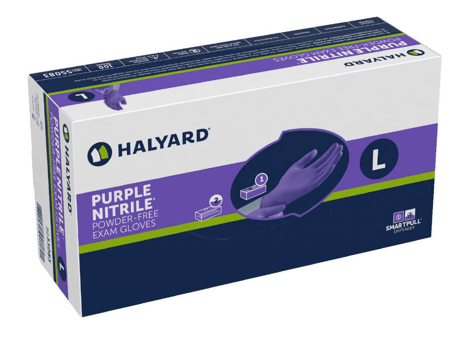 Halyard Nitrile Gloves Purple