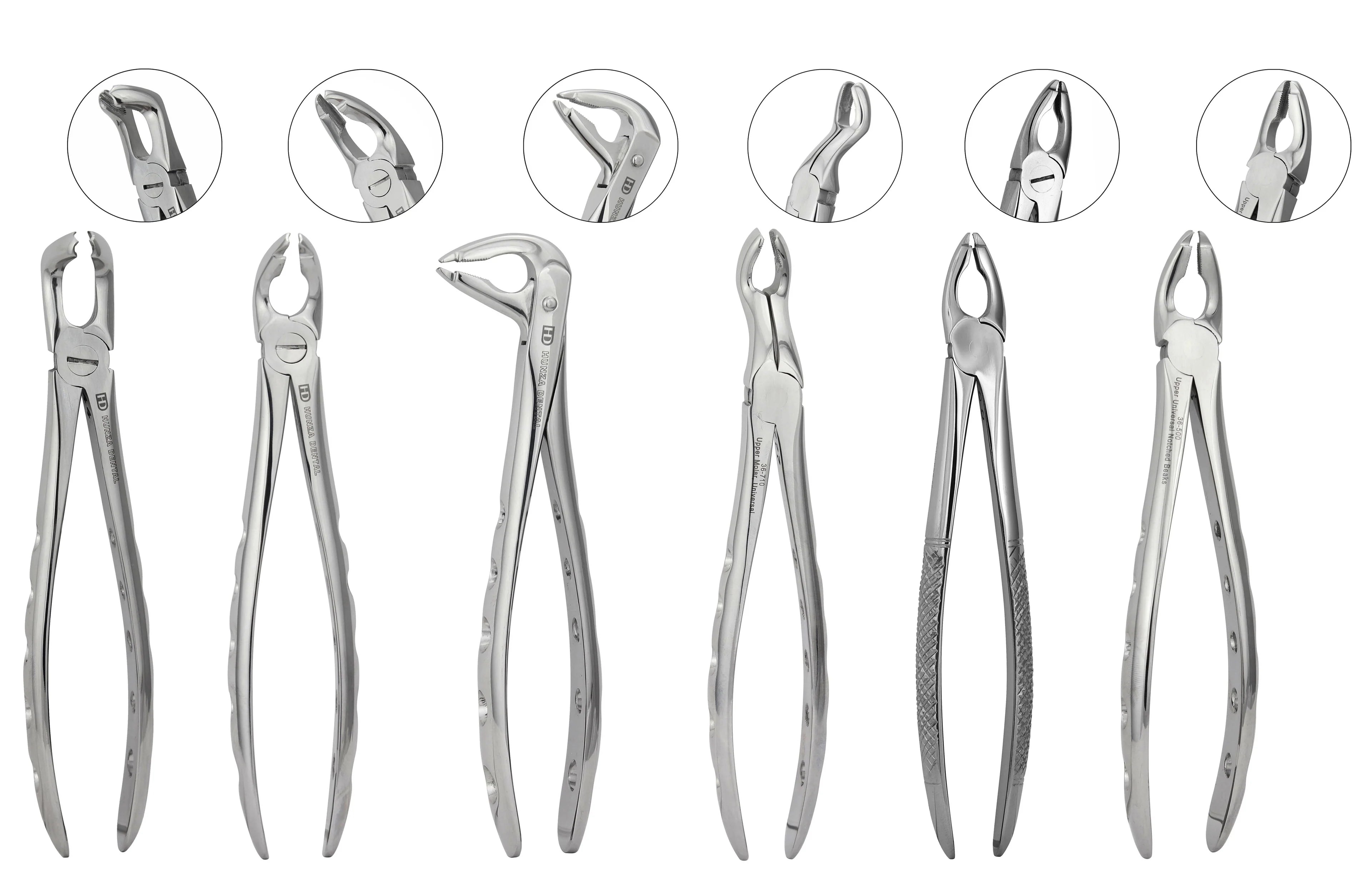 Atraumatic Extraction Forceps Kit - Set of 6 by Hunza