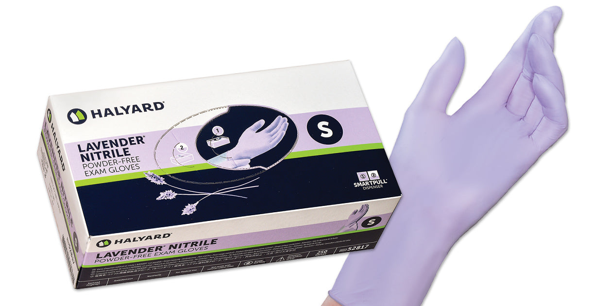 Lavender* Nitrile Gloves by Halyard