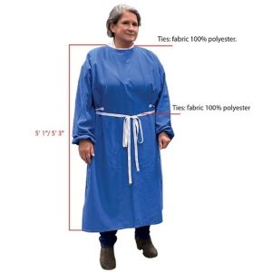 blue washable isolation gown